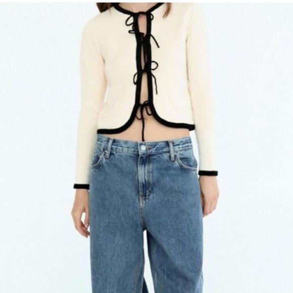 ZARA KNIT CARDIGAN WITH TIES - Picture 5 of 10